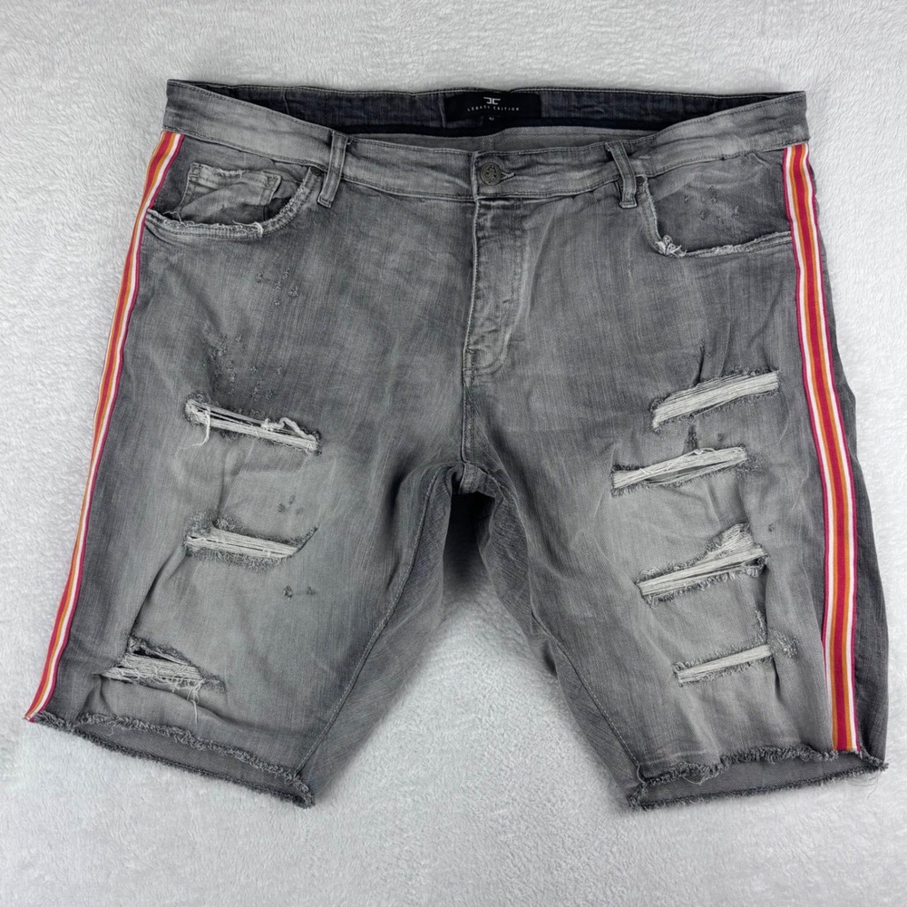 Jordan Craig Legacy Edition Denim Shorts Distressed Ripped Gray 42